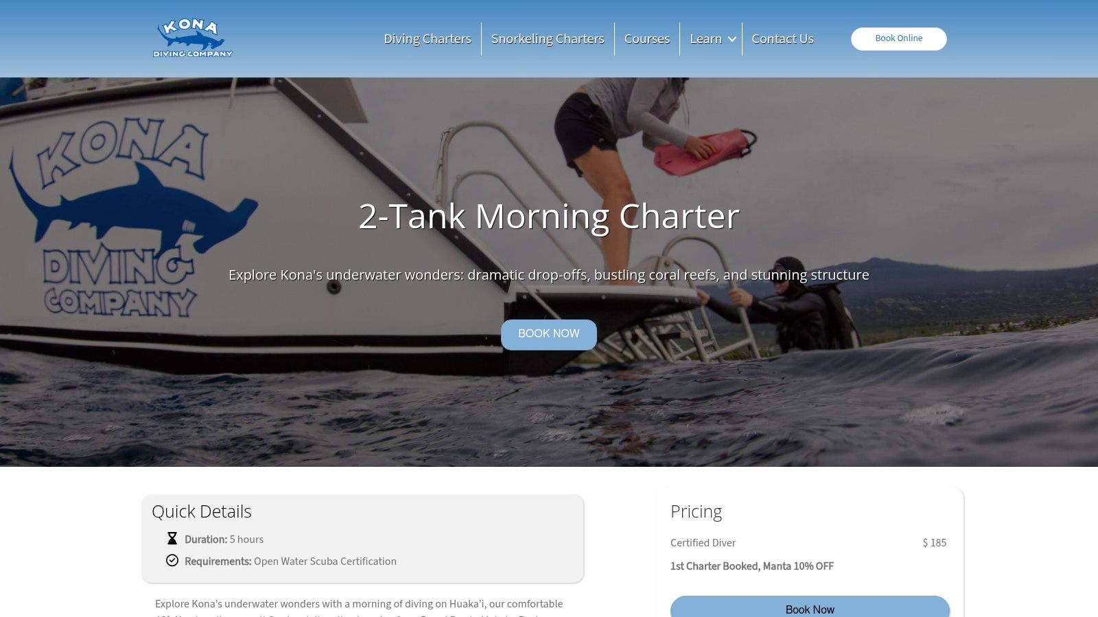 2-Tank Morning Charter – Product Page (KDC)