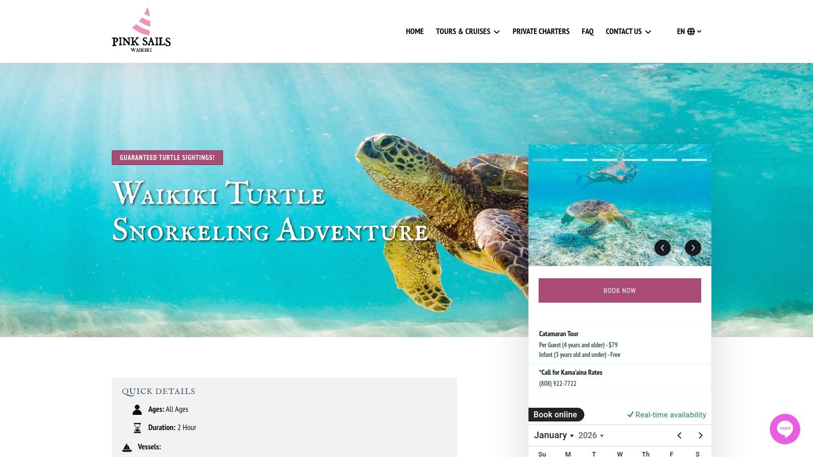 Pink Sails Waikiki — Turtle Canyon Snorkeling Adventure