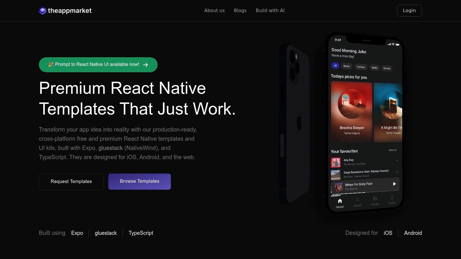 theappmarket – Free & Premium React Native Templates & Themes