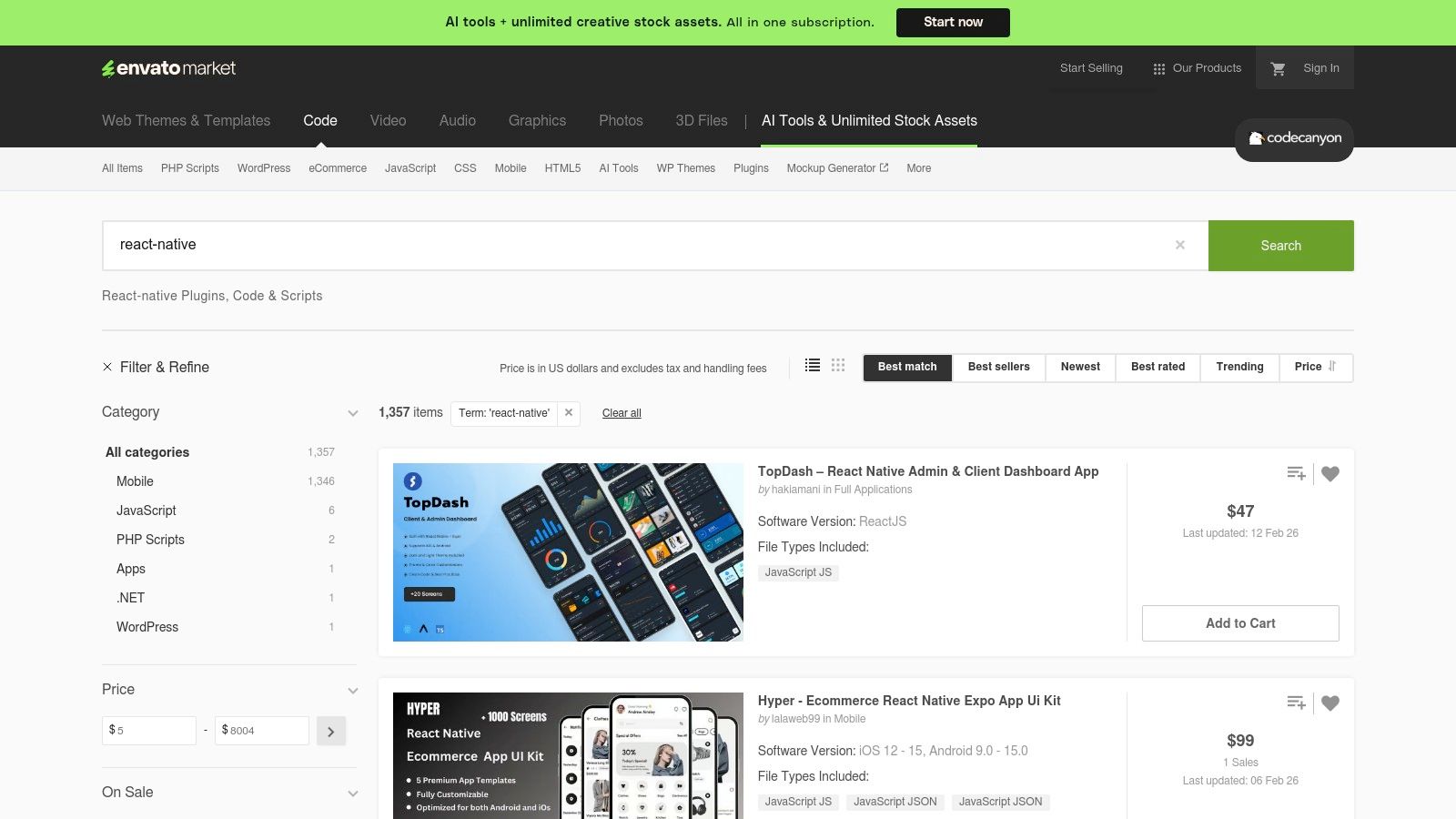 CodeCanyon (Envato)
