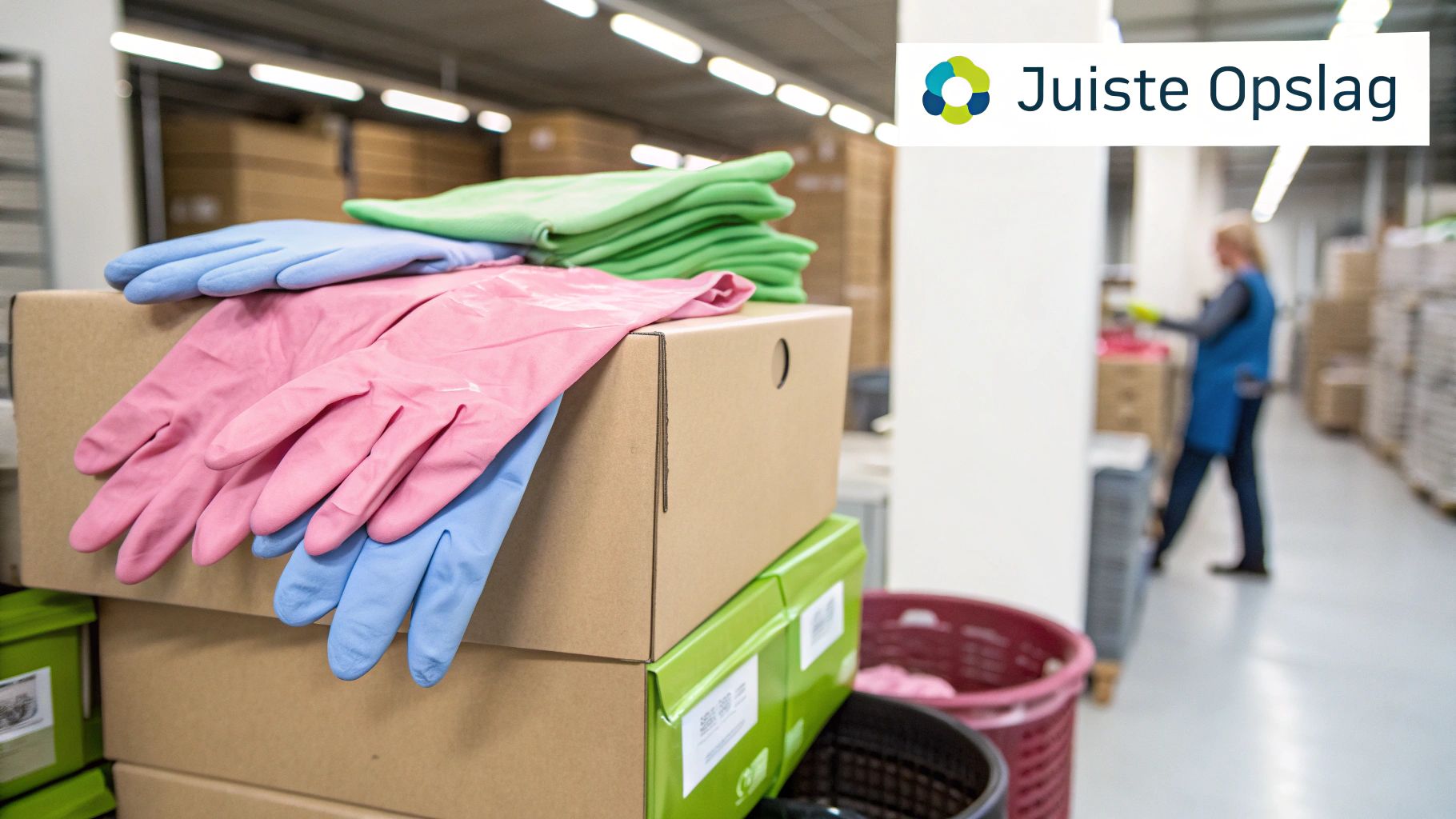 Een persoon is zorgvuldig bezig met het schoonmaken en polijsten van lange zwarte latex handschoenen.