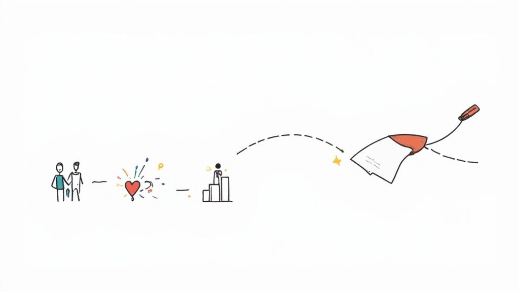 A visual depiction of the grant proposal writing journey, from inspiration to submission.