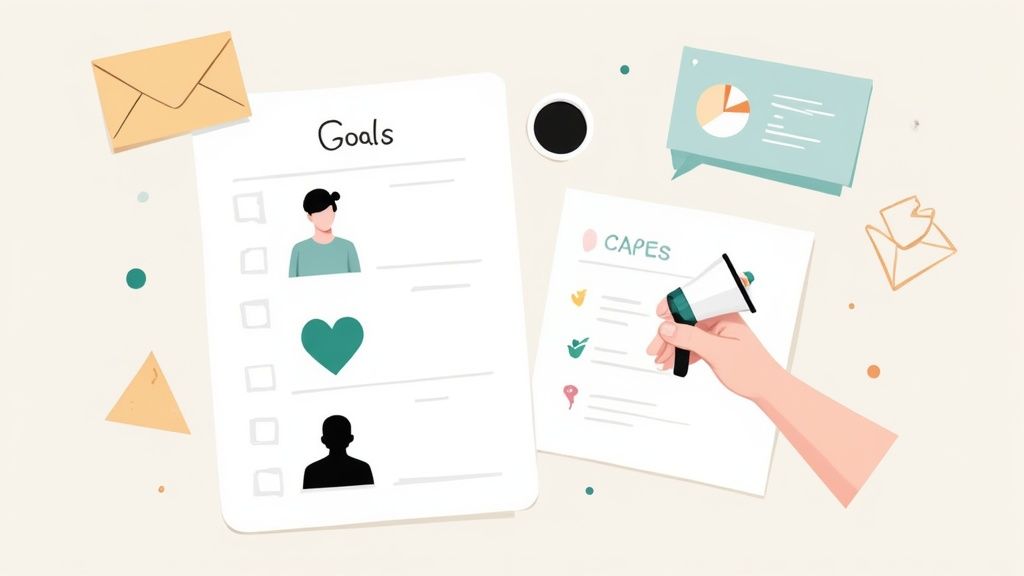 A group of charity workers collaborating around a table, planning a marketing campaign