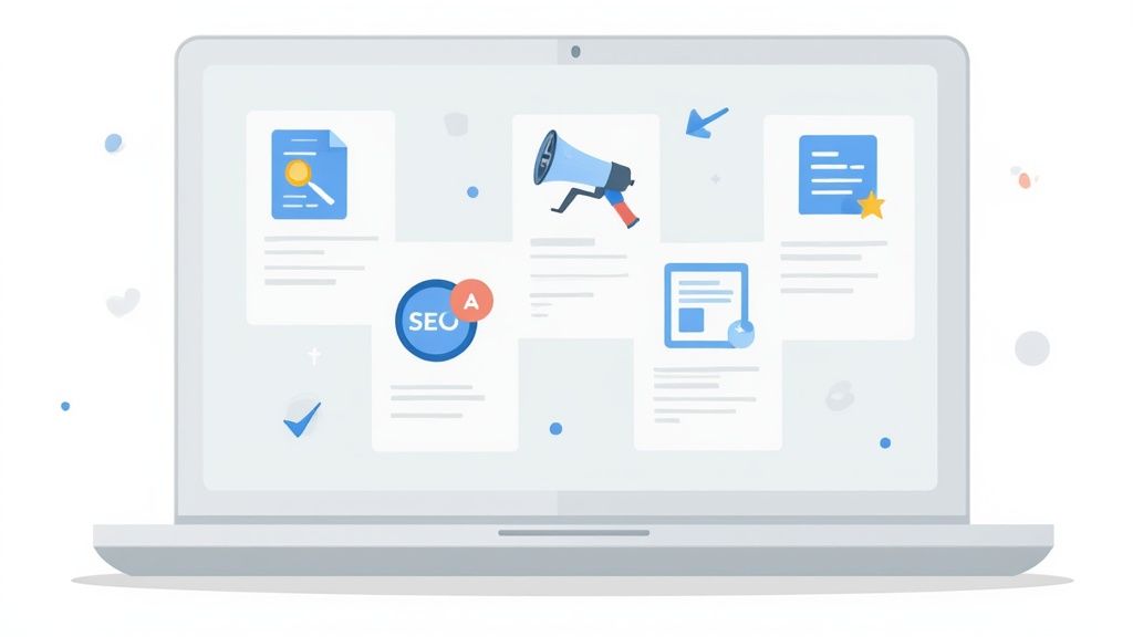 A marketing agency professional and a charity worker reviewing an impact report together on a tablet