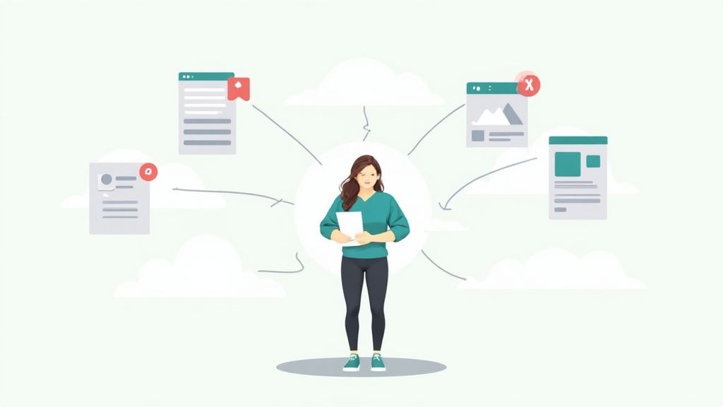 A Guide to Marketing Brand Strategy for Real Results 2 A person's hand holding a mobile phone showing a personalised shopping interface.