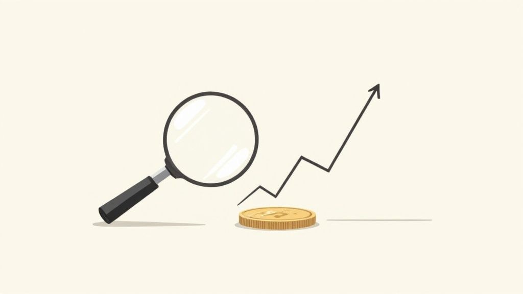 A group of professionals in a modern office, collaboratively discussing charts and data on a large screen, representing strategic marketing planning.