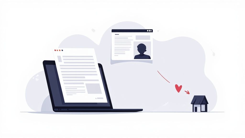 A Practical Guide to Digital Marketing for Small Businesses 2 A person writing in a notebook, surrounded by marketing icons, illustrating content creation.