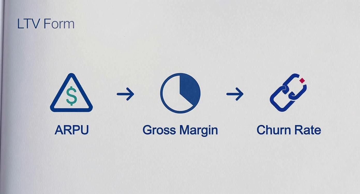 Infographic about calculating ltv saas