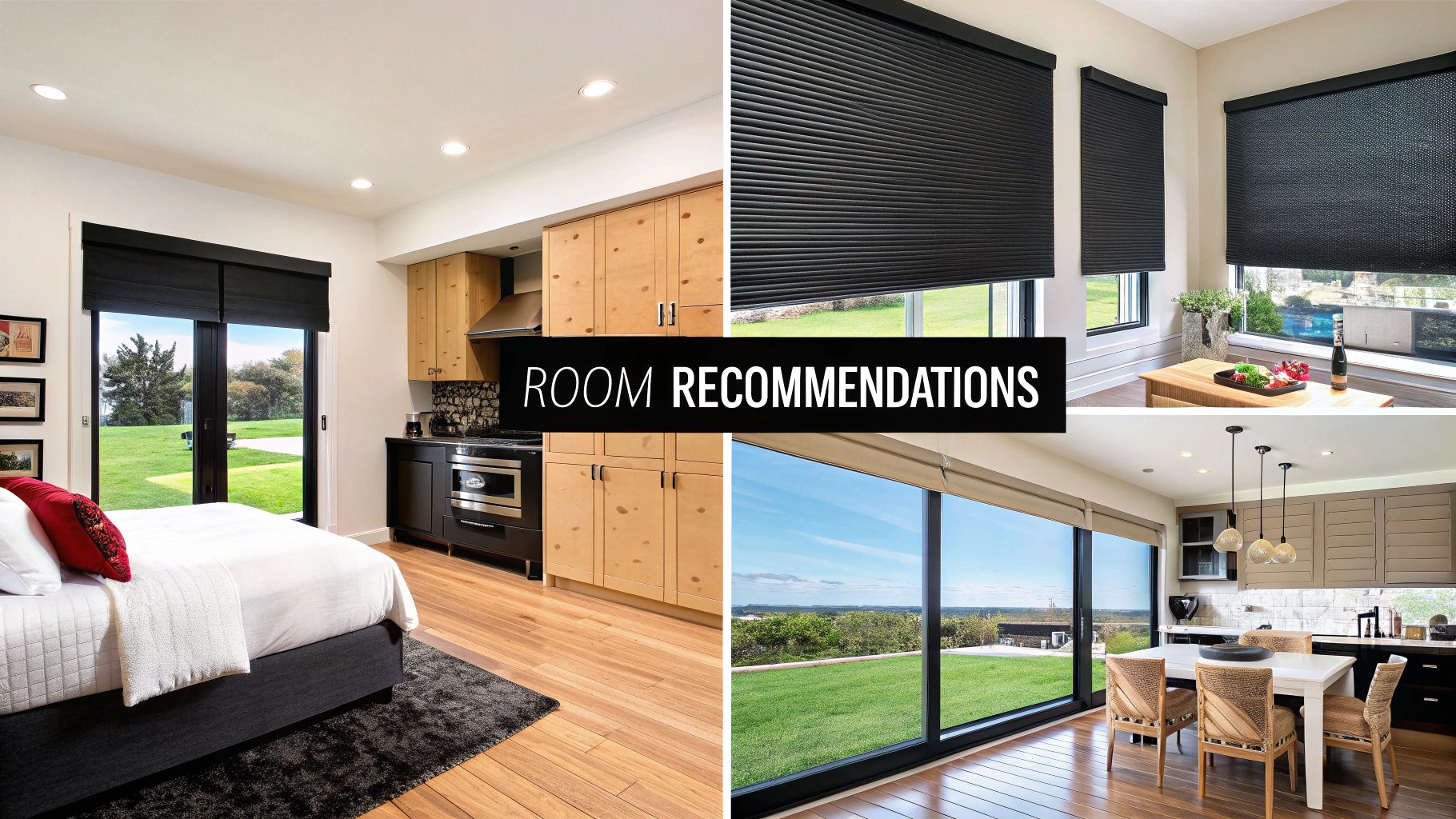 Living room with double cell honeycomb shades filtering the afternoon sun.
