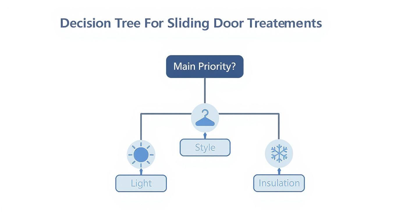 Infographic about window treatment ideas for sliding patio doors