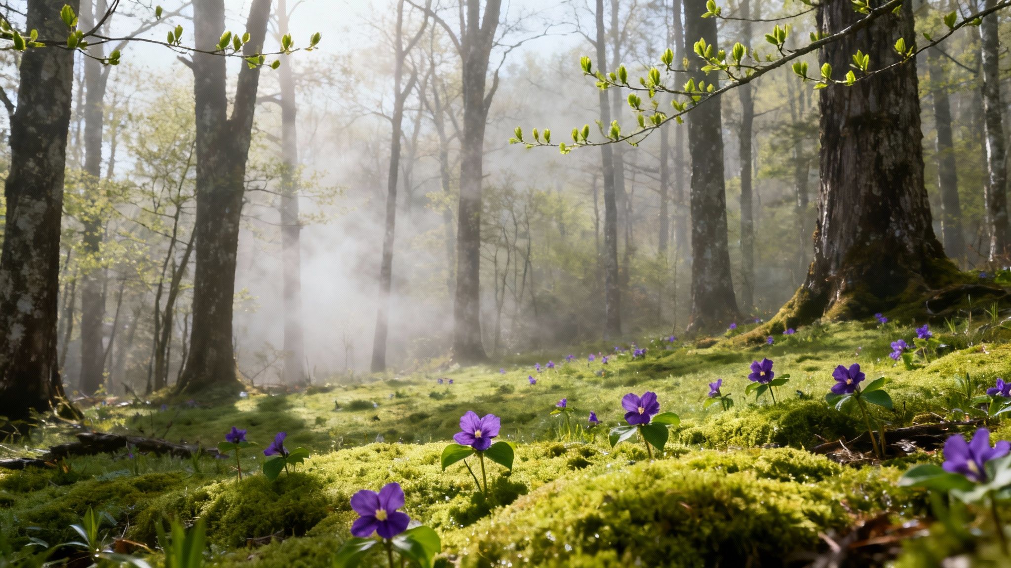 Wildflowers blooming in the Smoky Mountains during spring