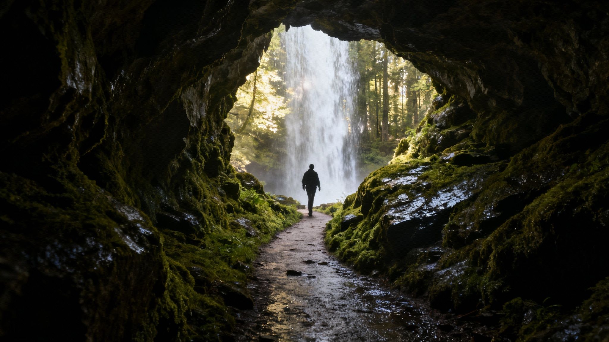 Grotto Falls - Moderate Trail (2.6 miles round trip)