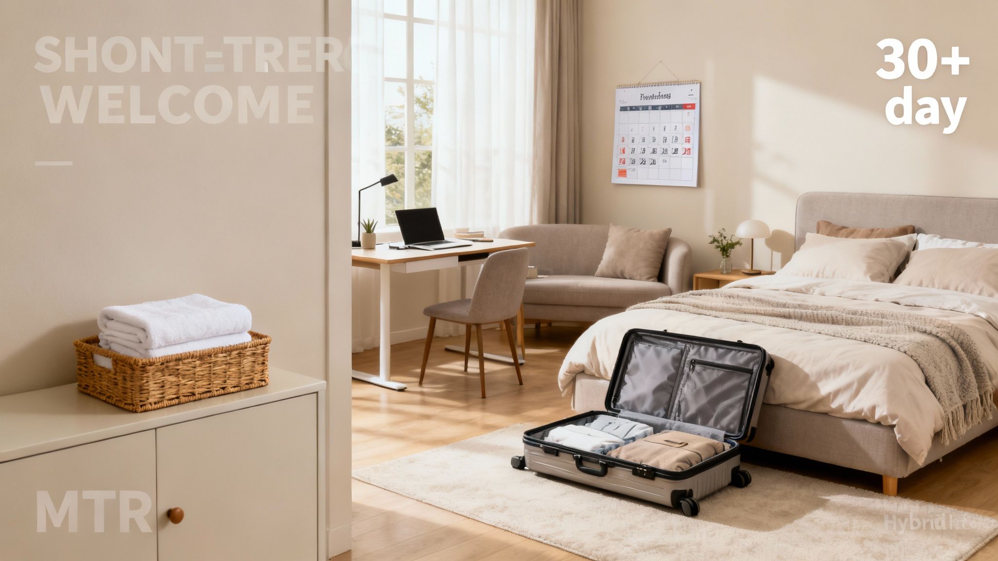 A stylish and comfortable living space in a San Diego home, perfect for a mid-term rental stay.