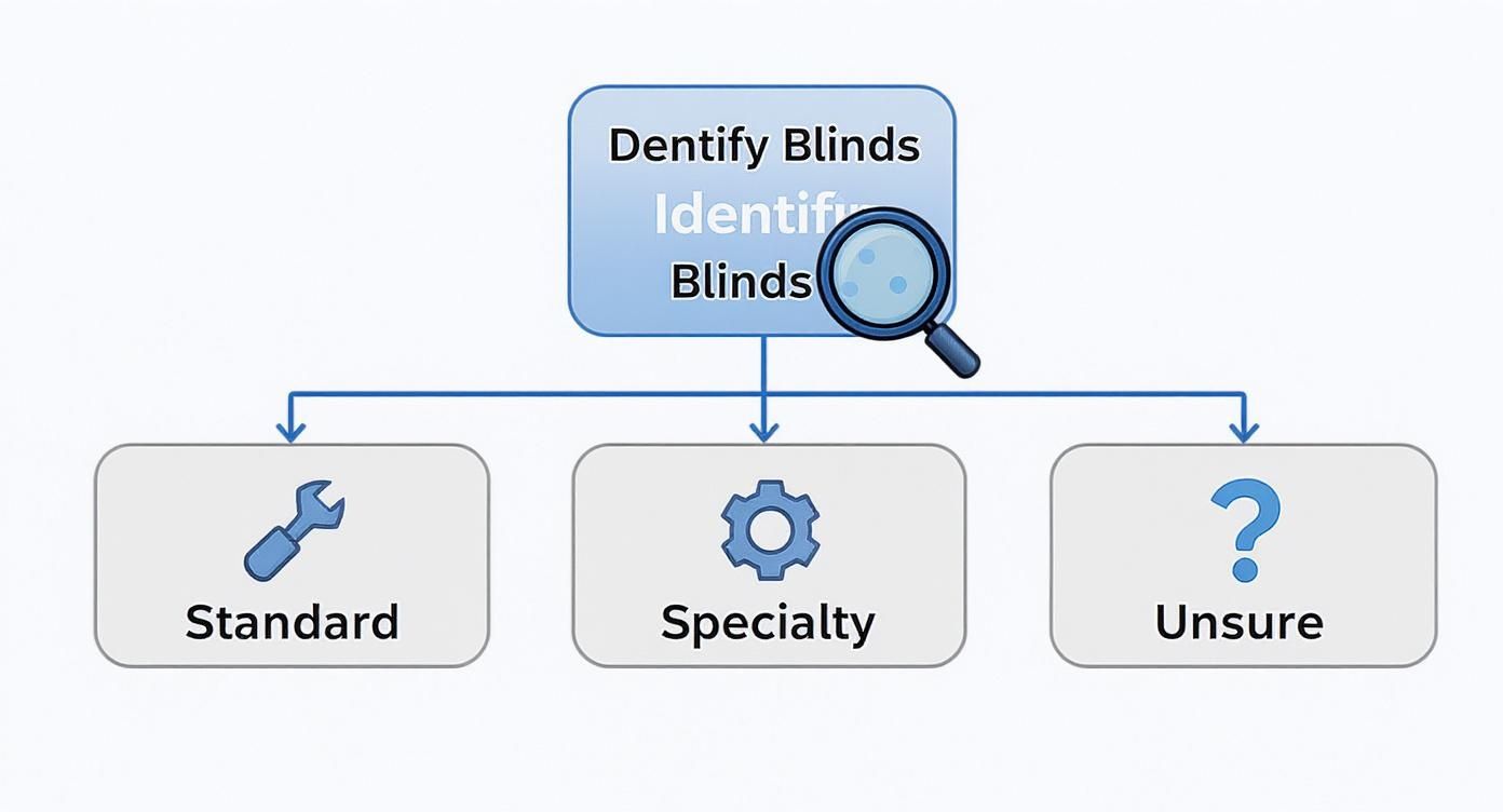 Infographic about how to take down hunter douglas blinds
