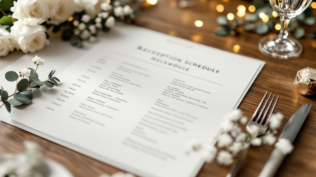 Wedding Reception Schedule Template For A Flawless Day