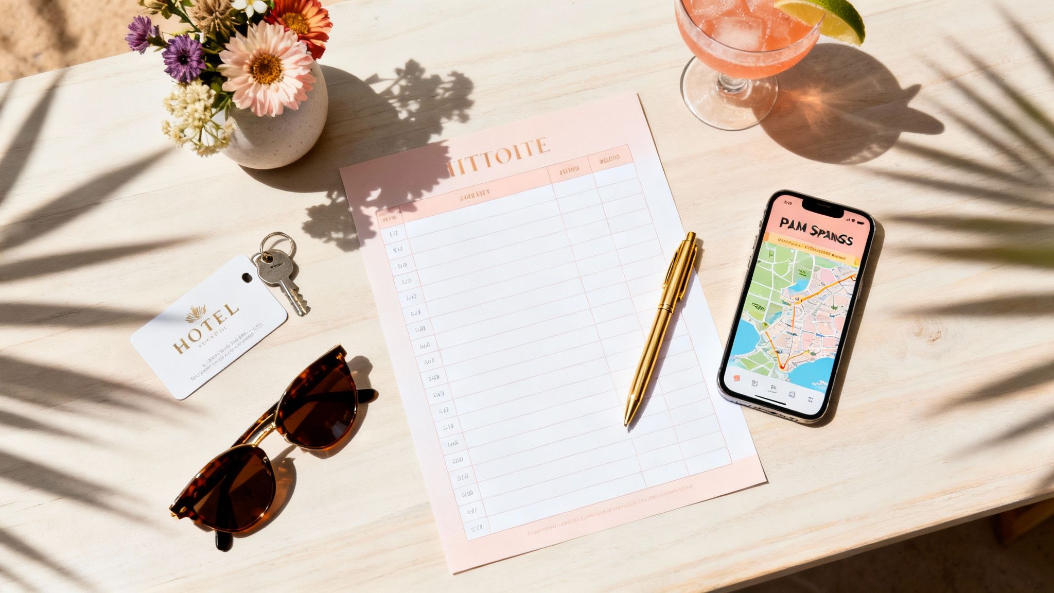 A Modern Bachelorette Itinerary Template for a Stylish Palm Springs Getaway