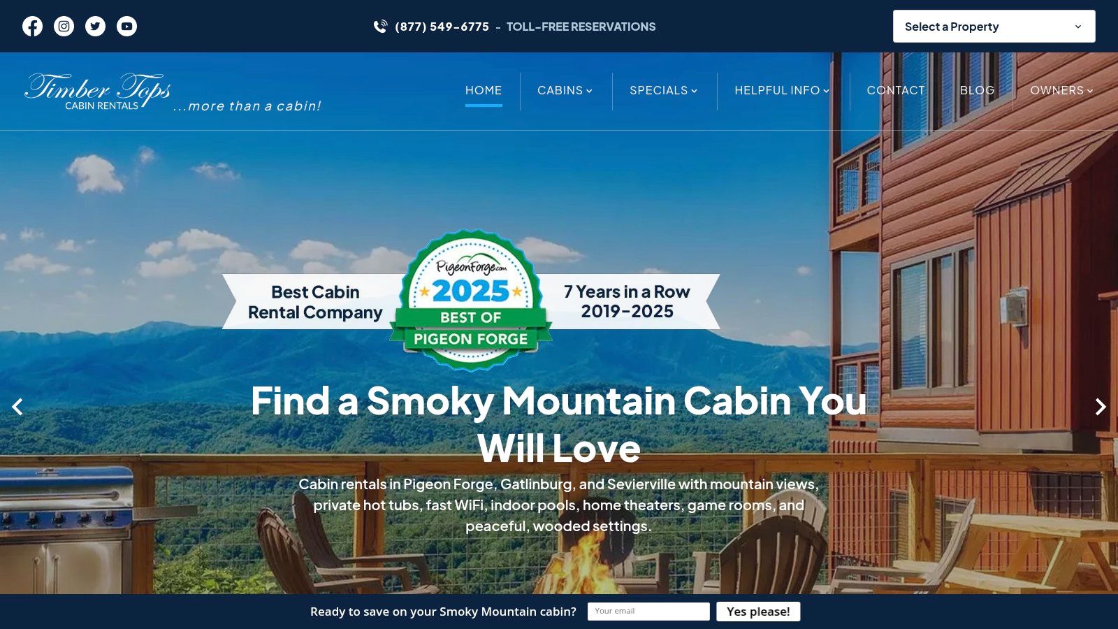 Timber Tops Cabin Rentals (YourCabin.com)
