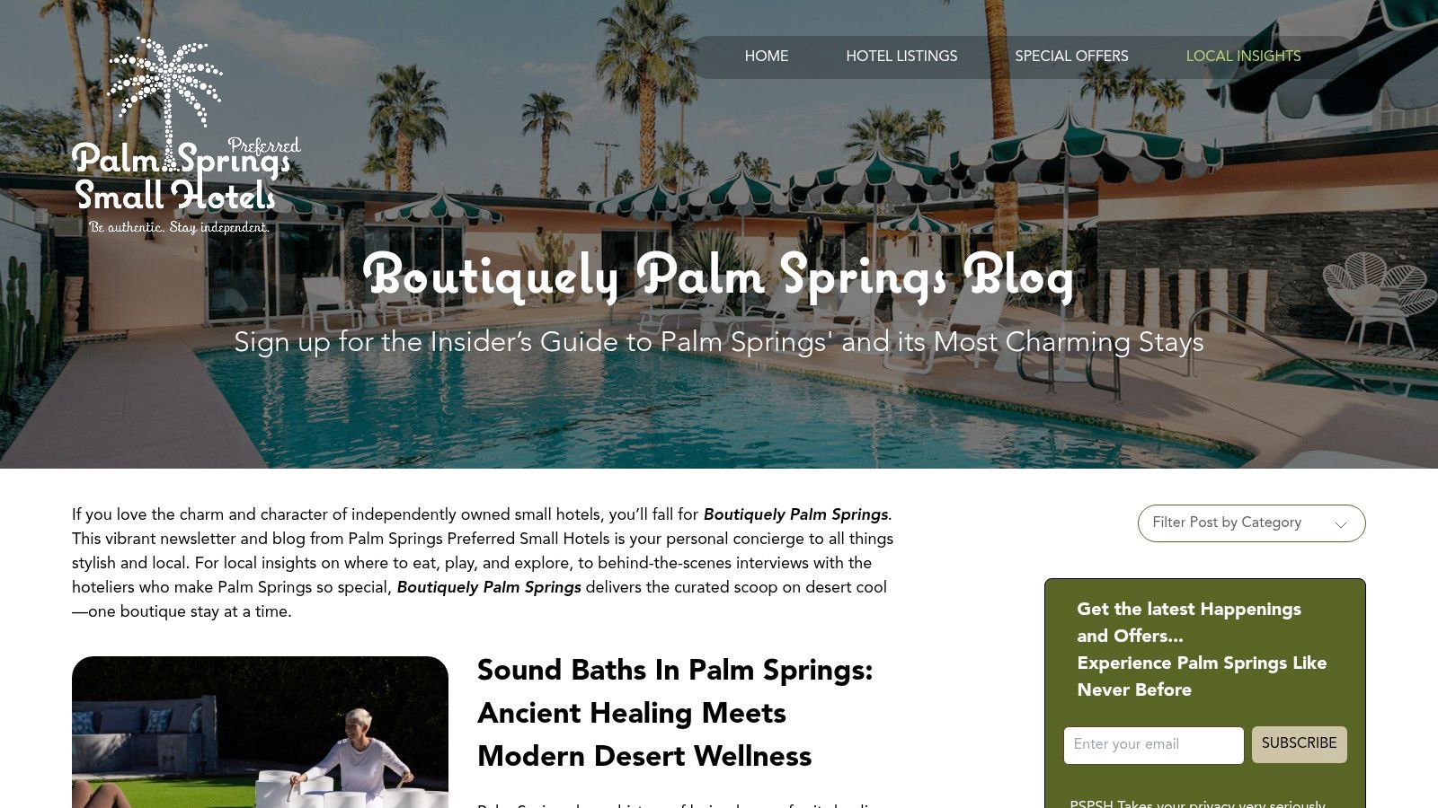 Palm Springs Preferred Small Hotels – Mid‑Century Modern category
