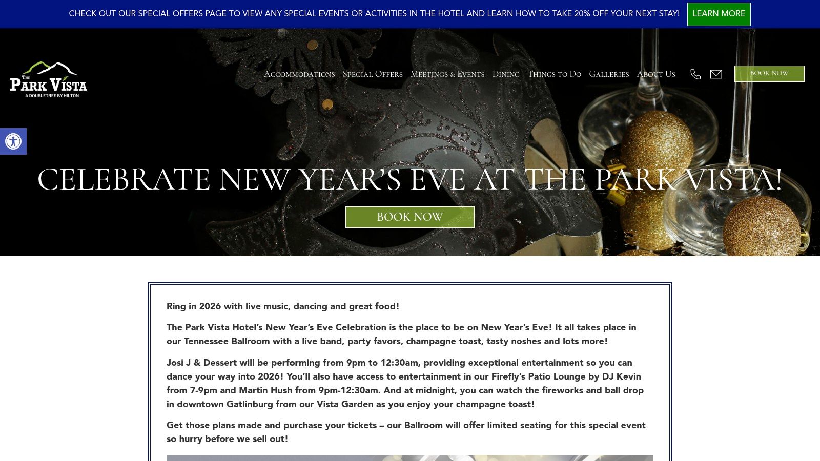 The Park Vista (DoubleTree by Hilton) &ndash; NYE ballroom party and dinner buffet