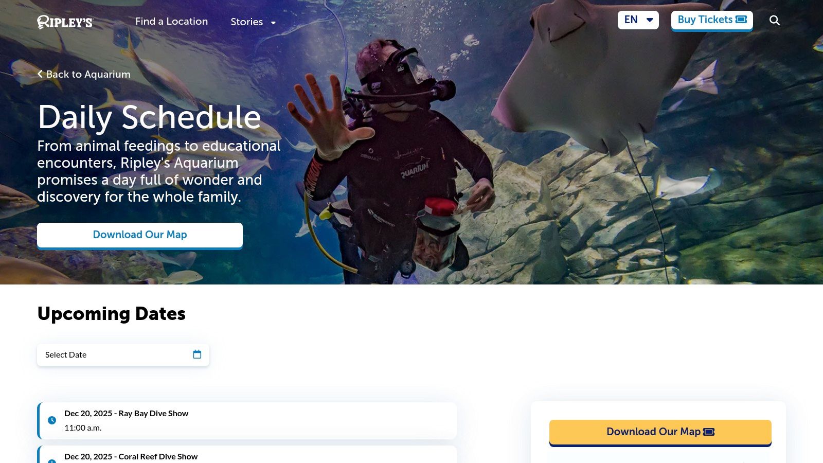 Ripley&rsquo;s Aquarium of the Smokies (events/daily schedule)