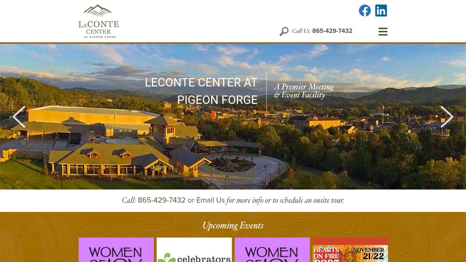 The official event calendar for the LeConte Center at Pigeon Forge