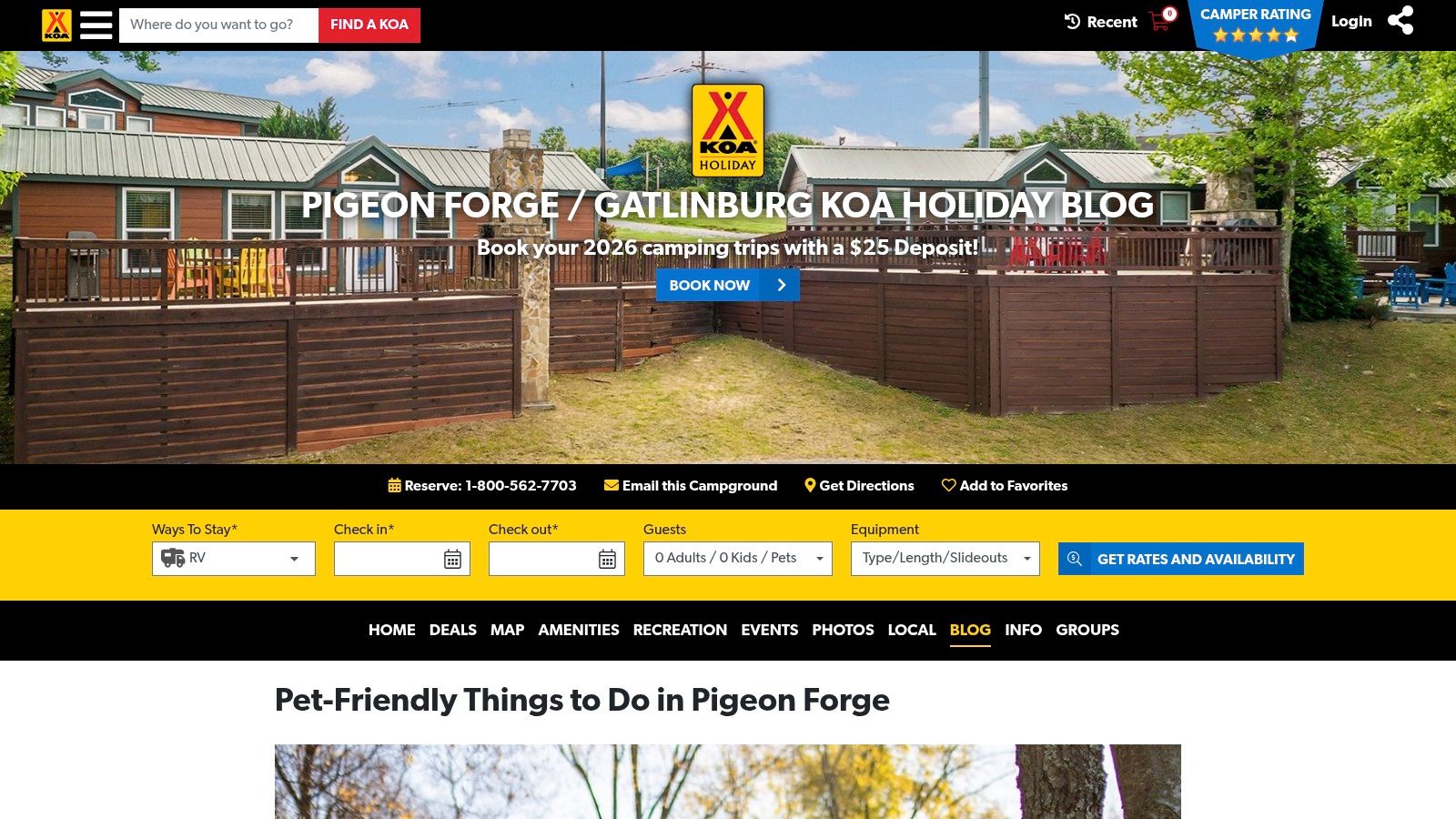 KOA (Pigeon Forge/Gatlinburg KOA) Blog — Pet-Friendly Things To Do