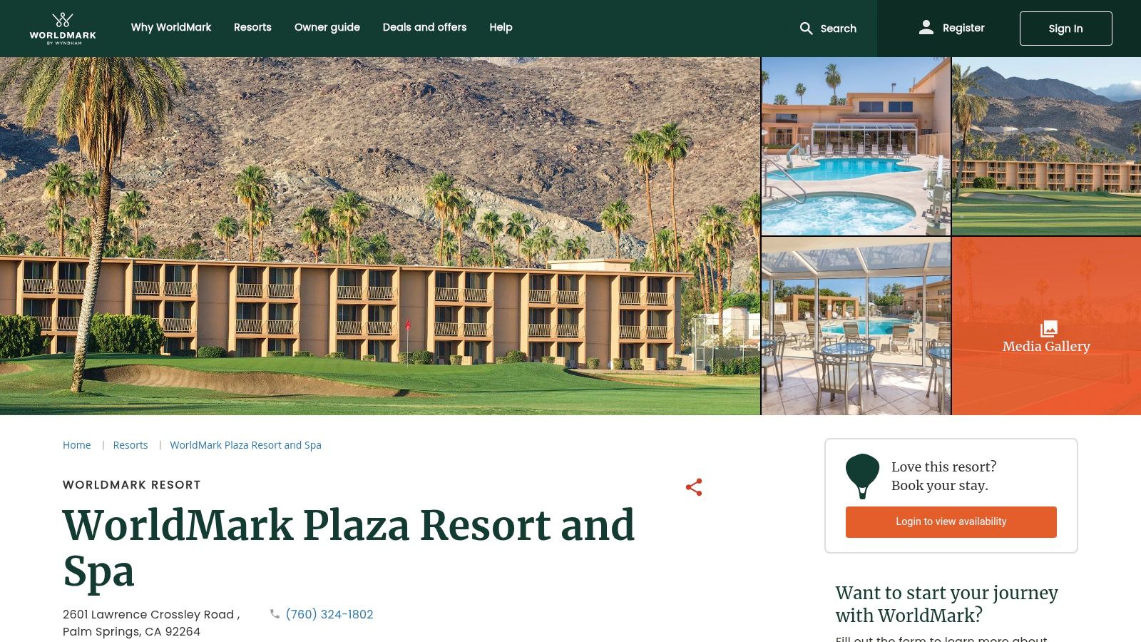 WorldMark / Wyndham (WorldMark Palm Springs – Plaza Resort &amp; Spa)