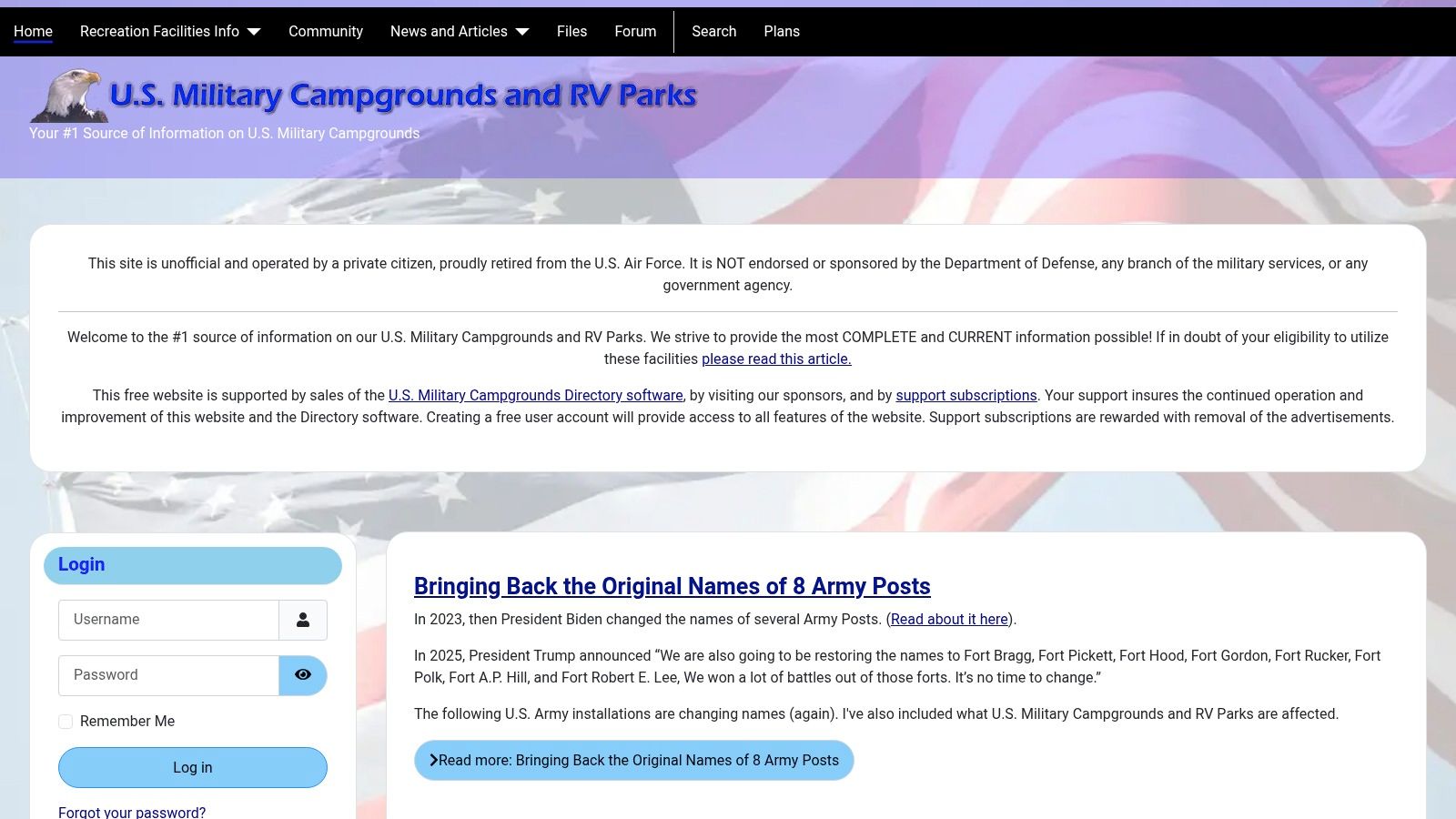 U.S. Military Campgrounds & RV Parks (militarycampgrounds.us)