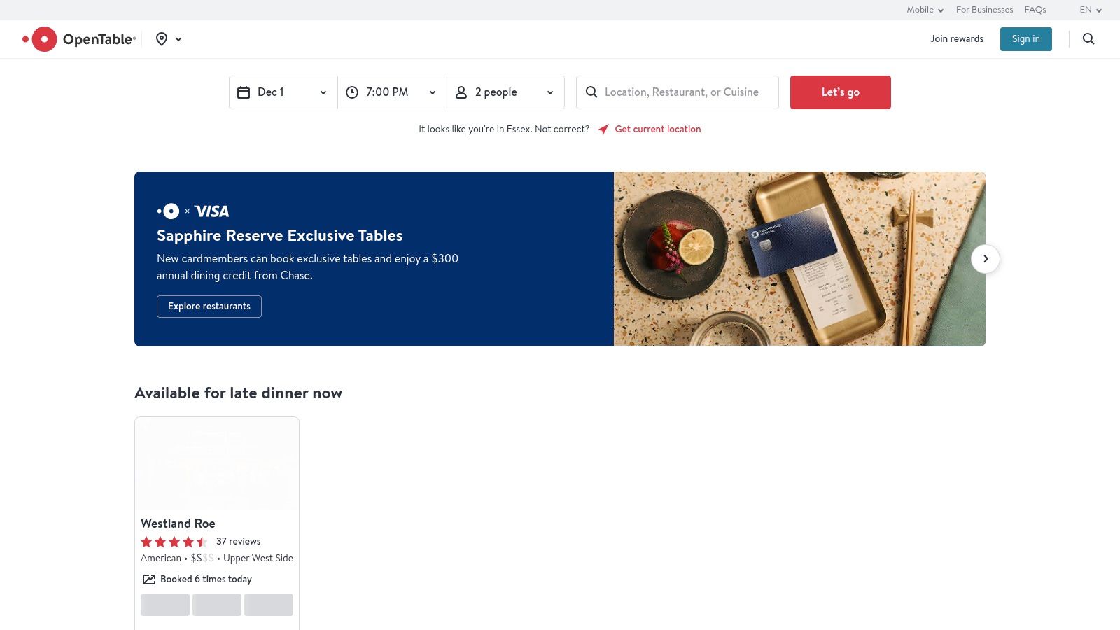 OpenTable (reservation platform)