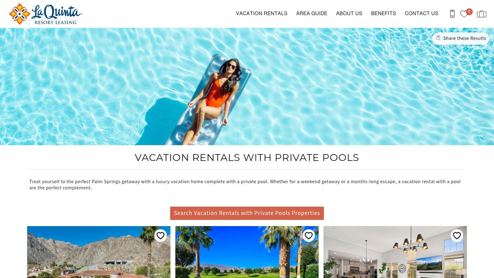 La Quinta Resort Leasing – Vacation Rentals with Private Pools