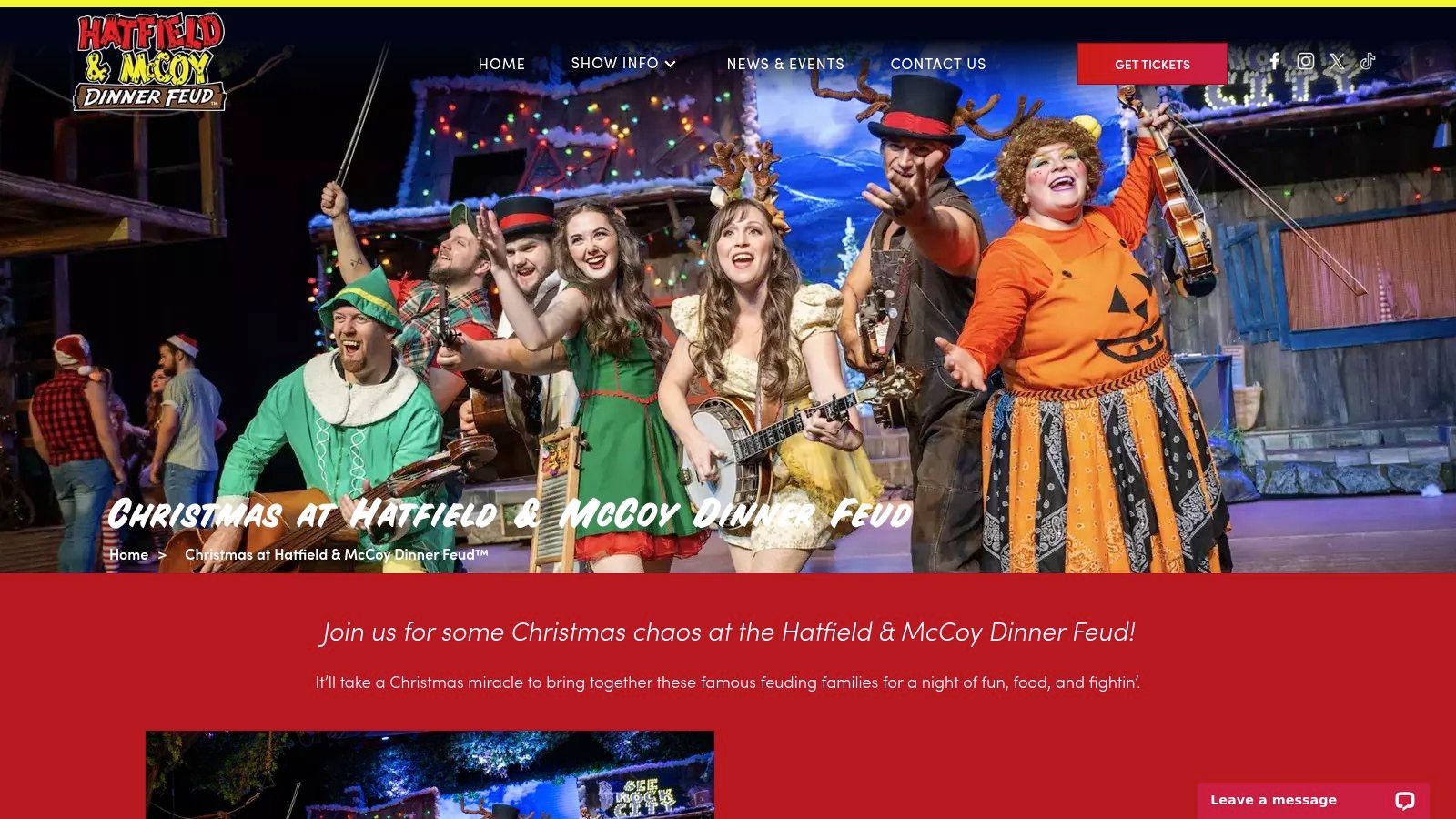 Hatfield & McCoy Dinner Feud – Christmas Disaster Dinner Show