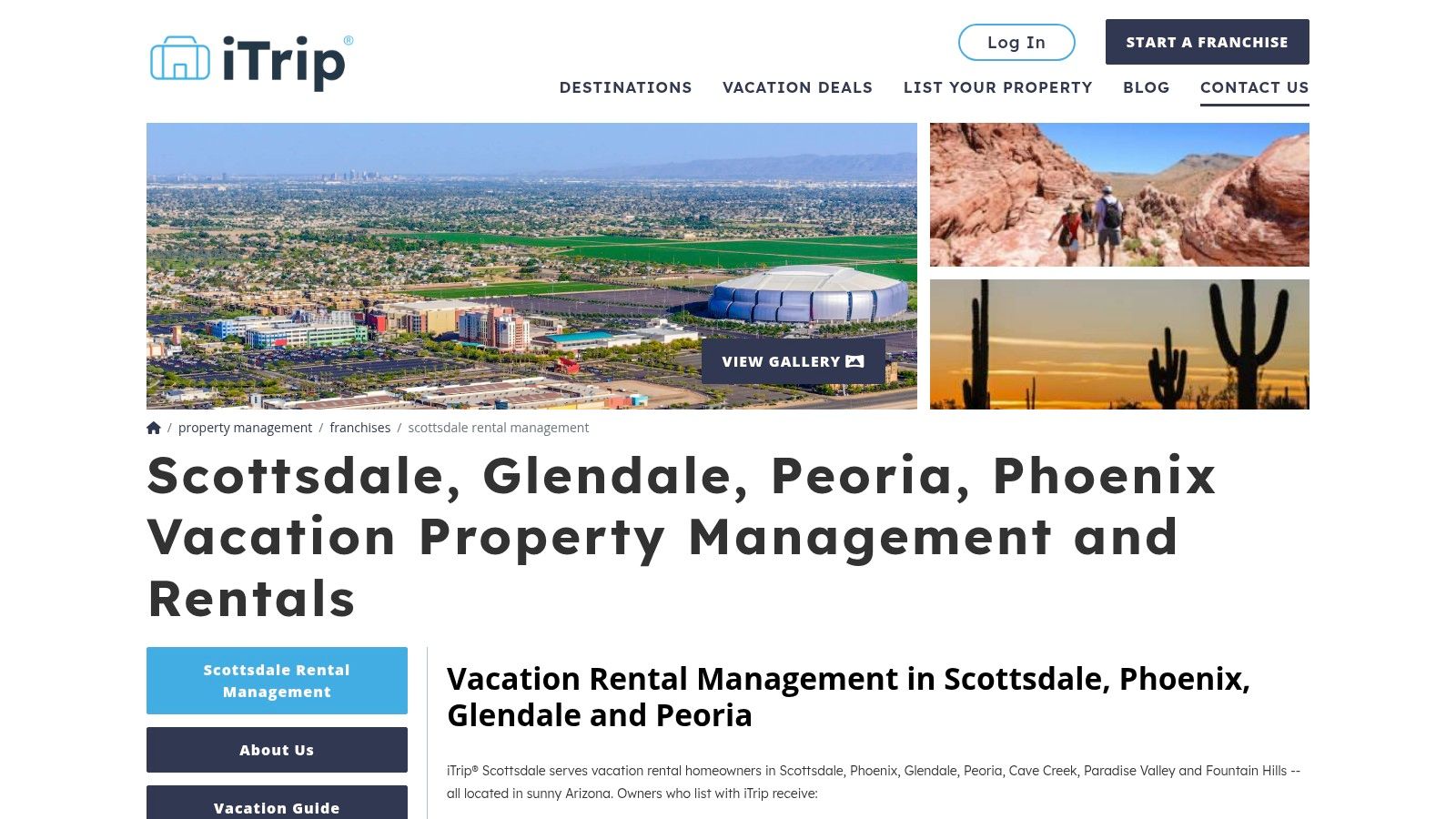iTrip Vacations desert city rental property management