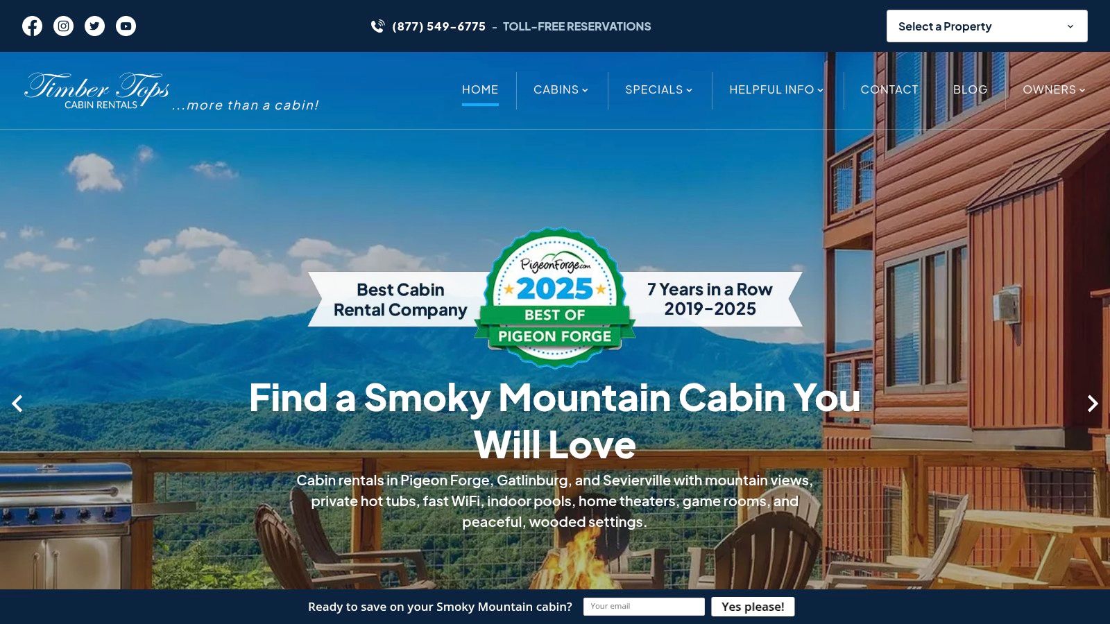 Timber Tops Cabin Rentals (YourCabin.com)