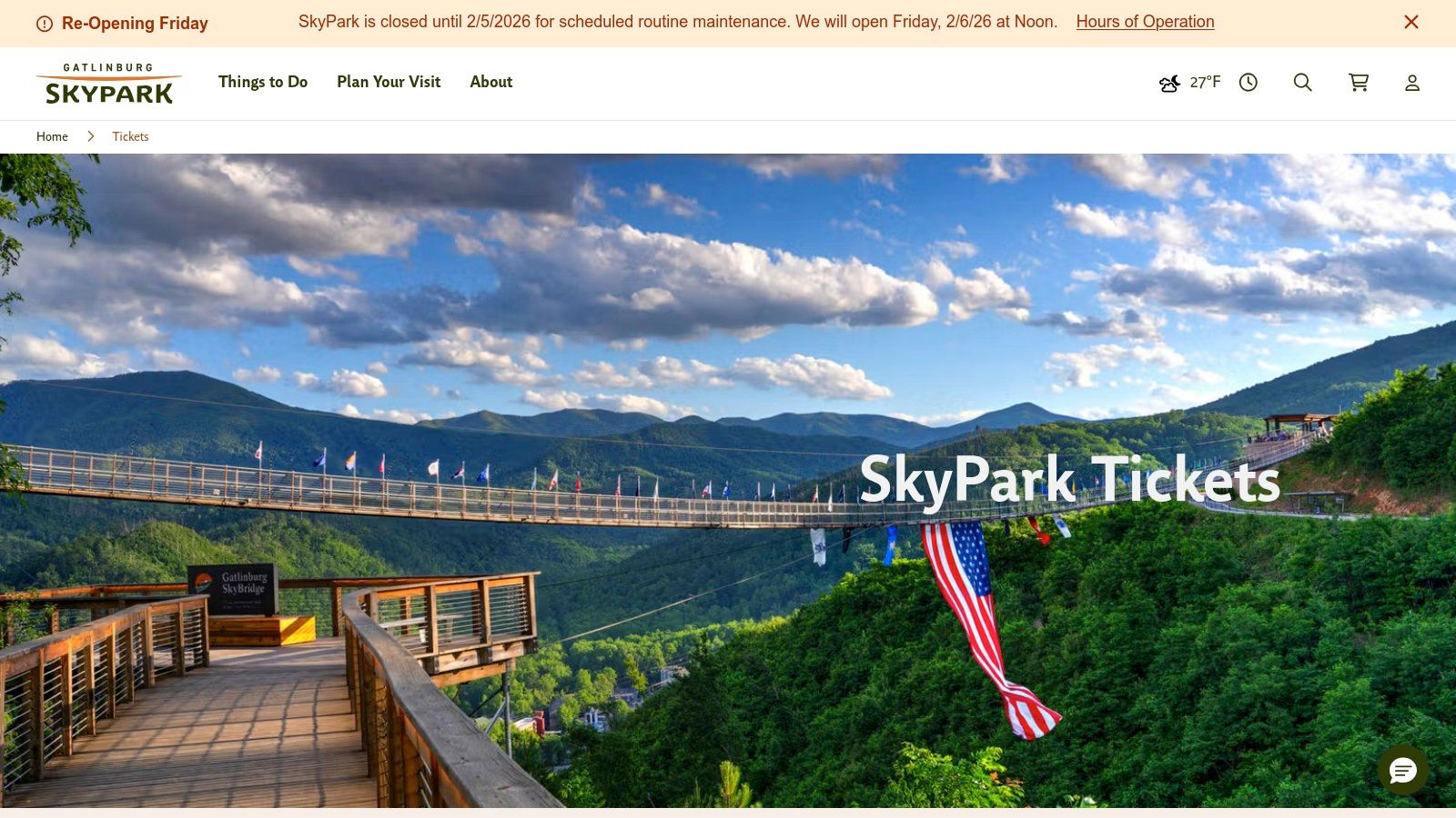 Gatlinburg SkyPark (SkyLift, SkyBridge & SkyTrail)