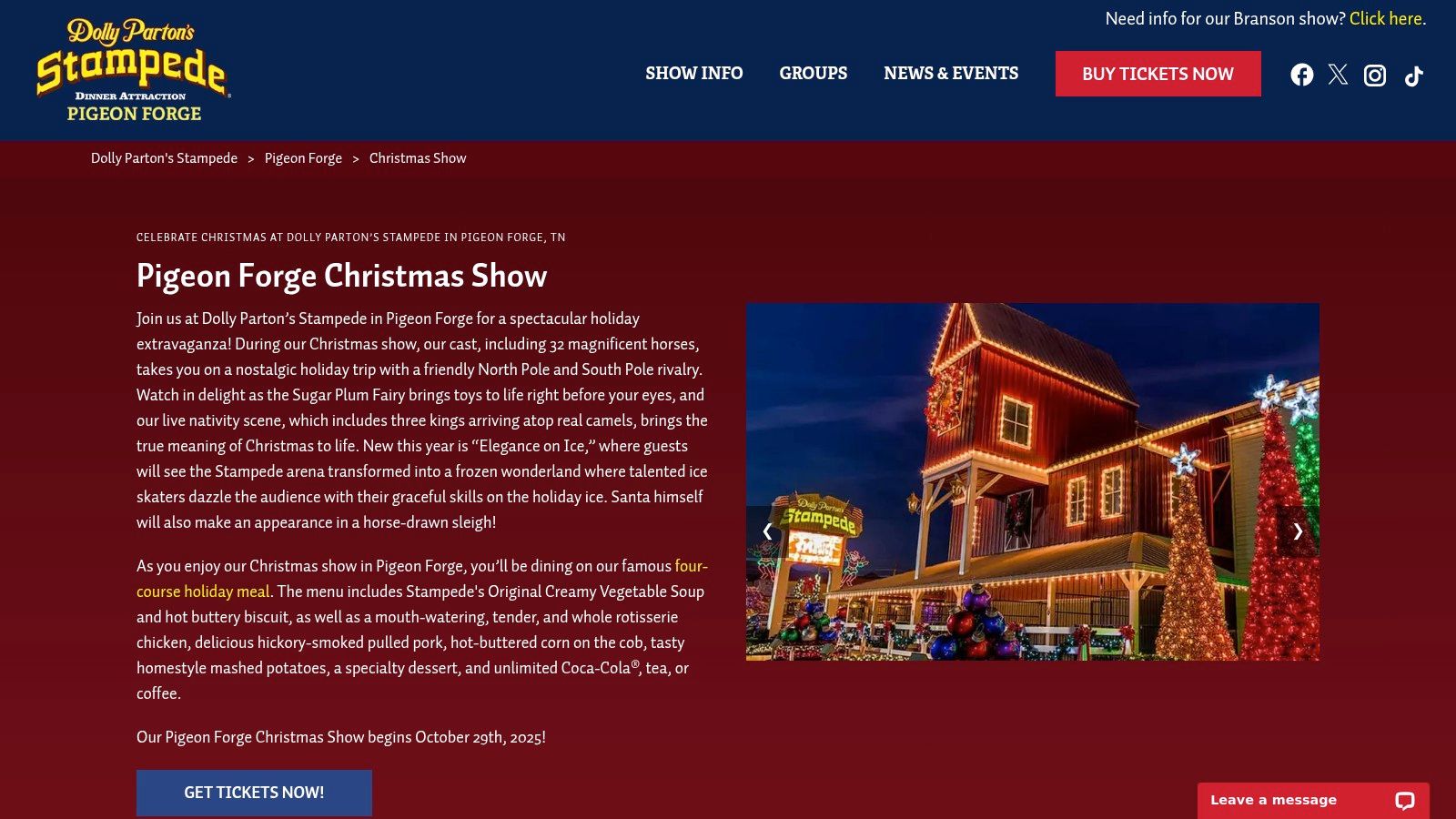 Dolly Parton’s Stampede – Pigeon Forge Christmas Show