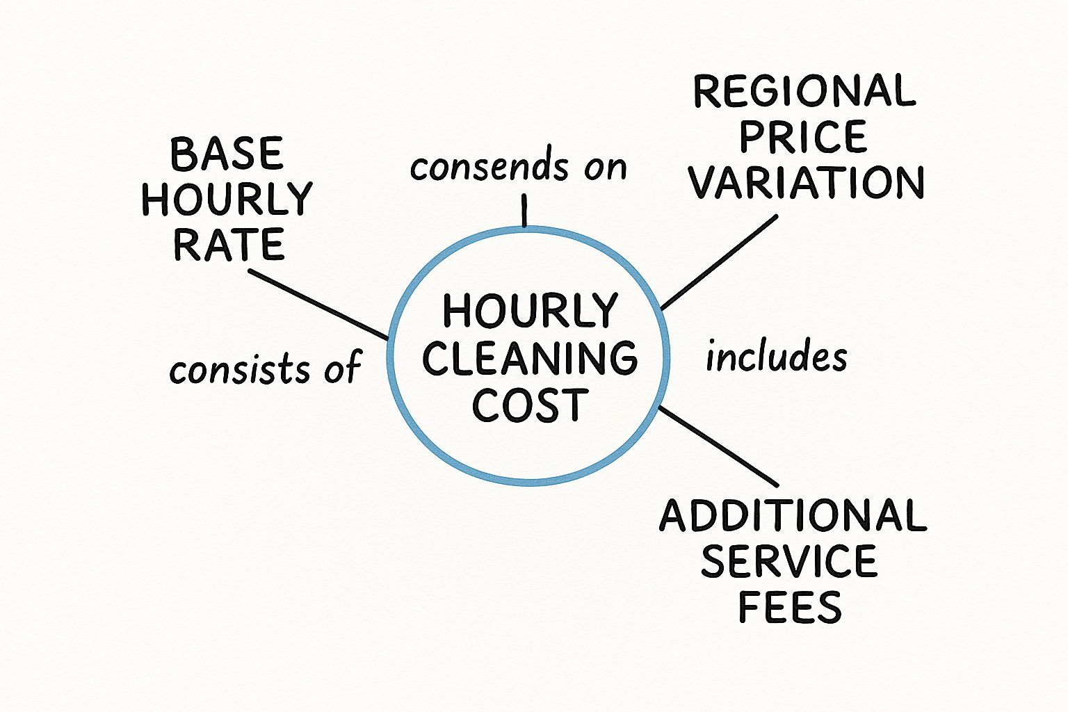 Infographic about house cleaning cost per hour