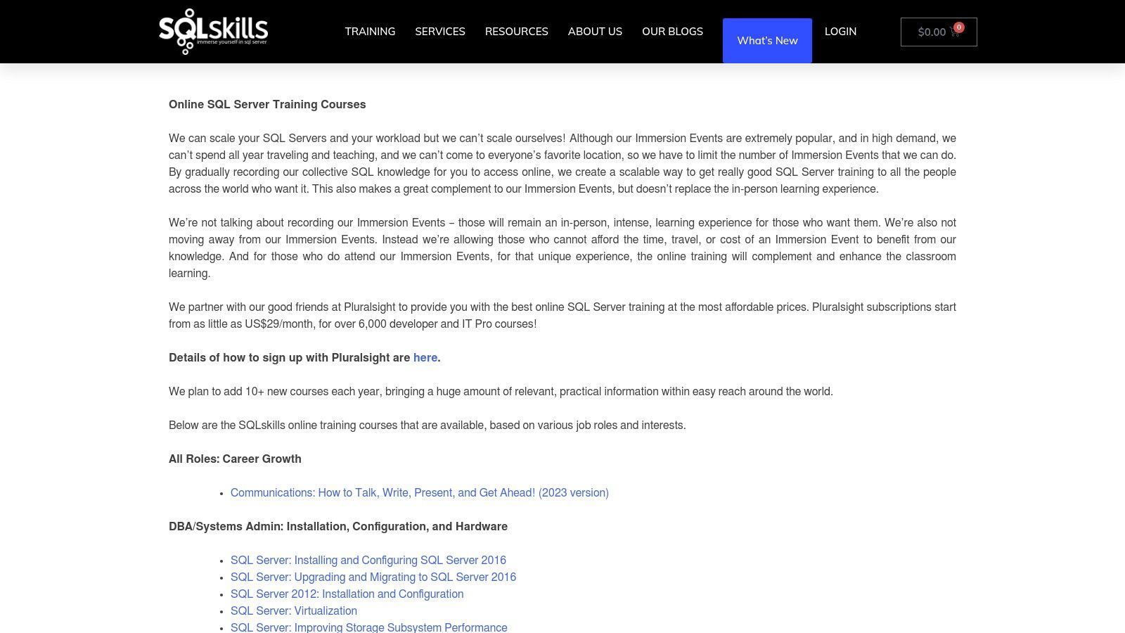 SQLskills: Online SQL Server Training
