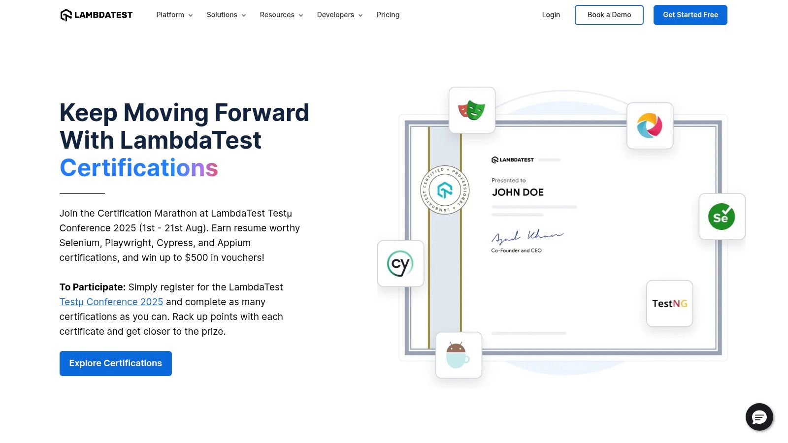 LambdaTest Certifications