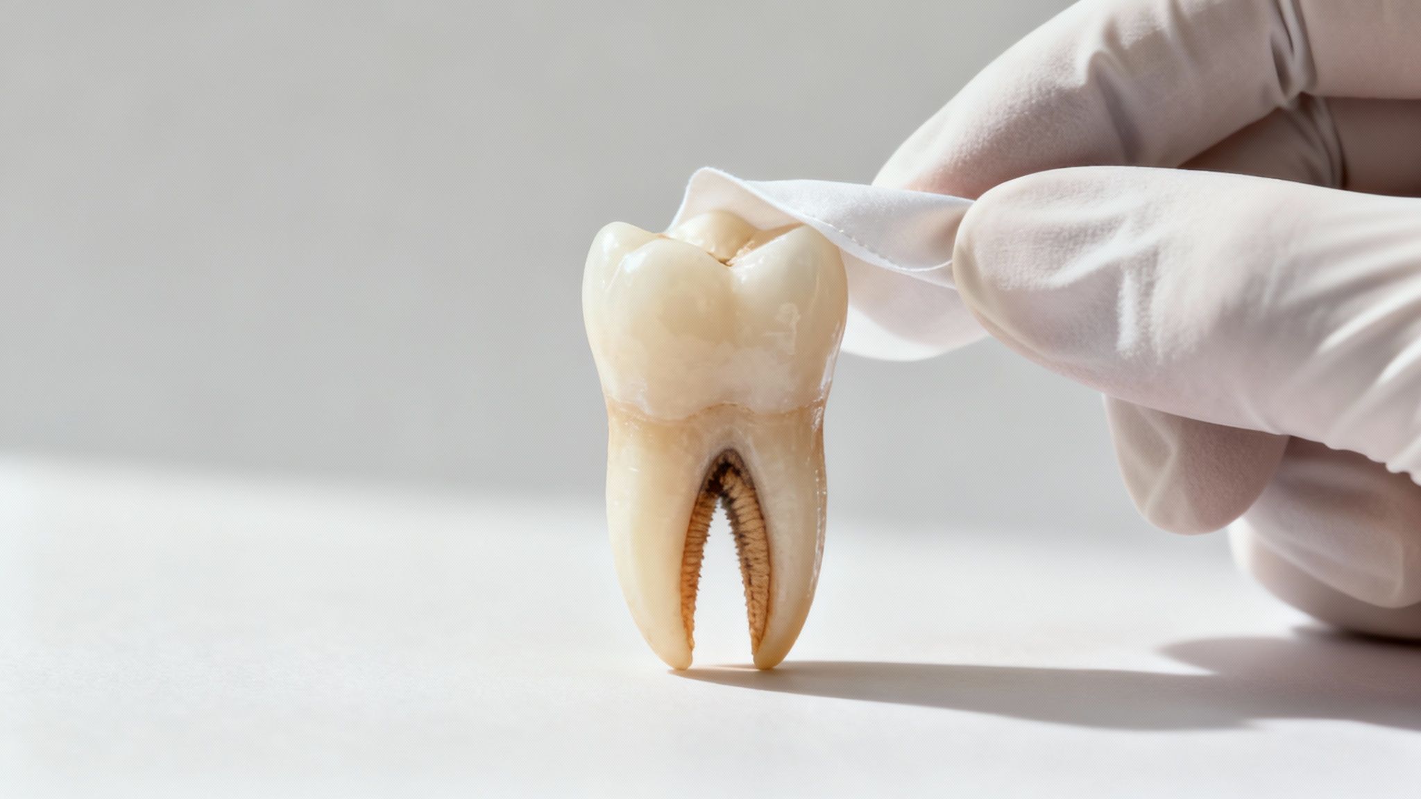 Dentist performing a surgical gum treatment