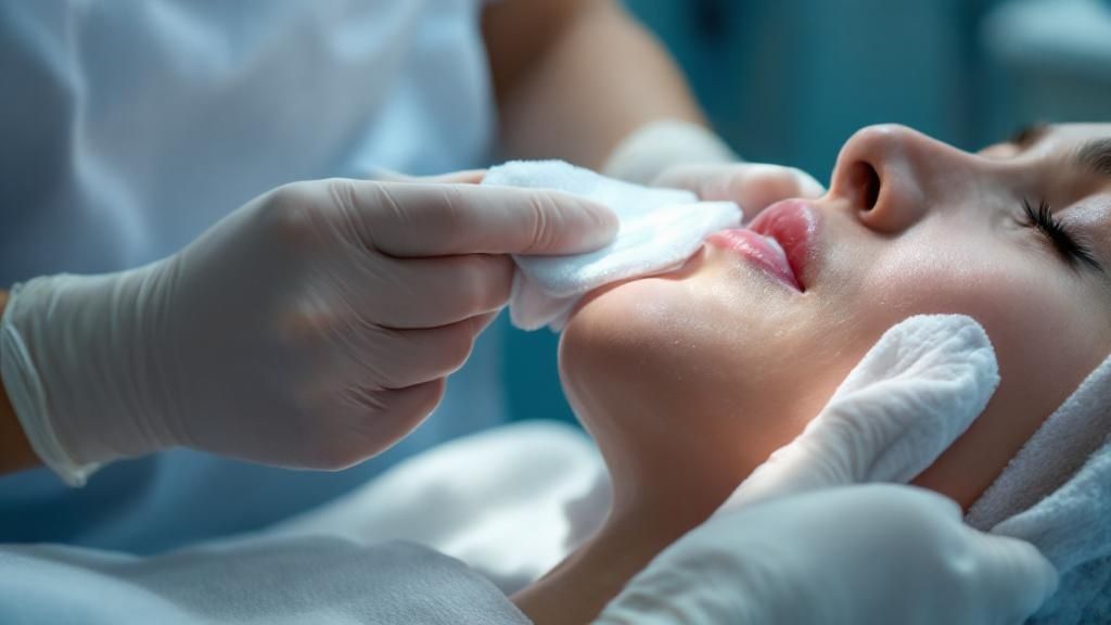 A dentist explaining the tooth extraction recovery process to a patient