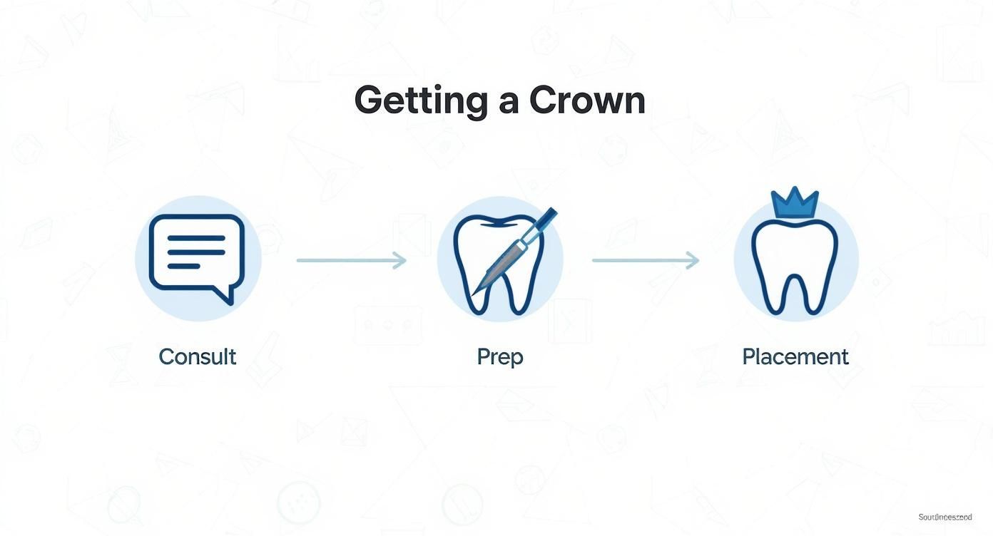 Infographic about process of getting a crown