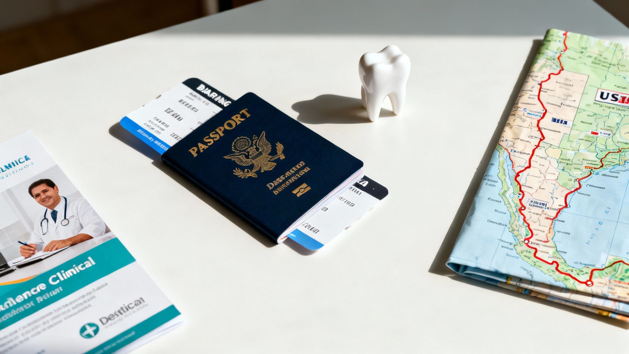 A modern, clean dental operatory with a view of a cityscape, suggesting a professional and pleasant environment.