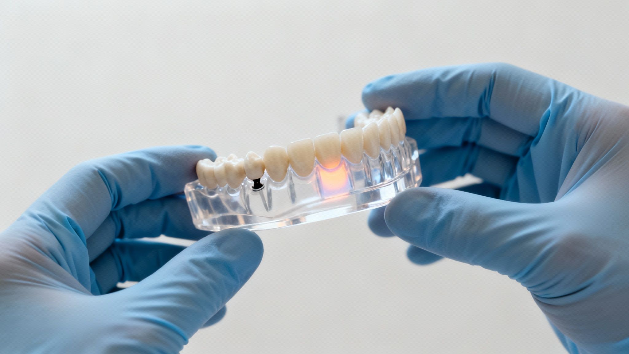 Microscopic view of bone tissue for a dental procedure.