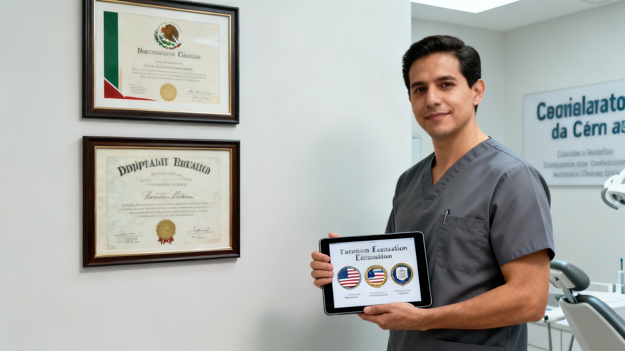 A dental professional in a sterile environment, using advanced equipment to ensure patient safety.