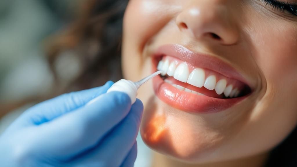 A smiling person holding a toothbrush, signifying good oral hygiene after a dental procedure.