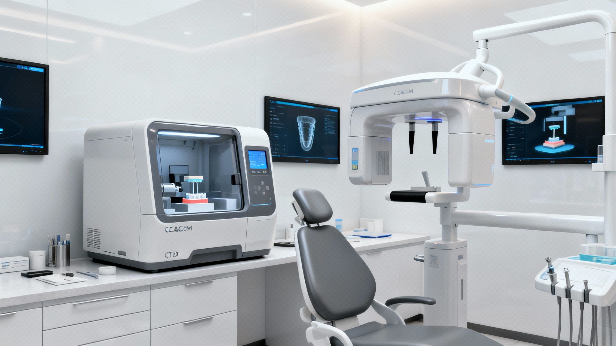 Tijuana Dentist vs US Dentist: Quality & Cost for Dental Implants, All on 4, and Full Mouth Restoration in Tijuana 3 A dental professional using a modern 3D CBCT scanner on a patient.