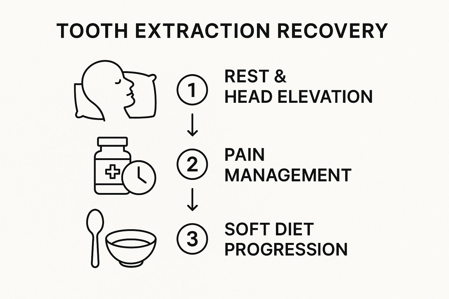 Infographic about how to recover from tooth extraction