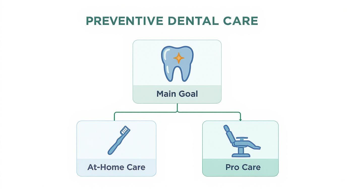 Infographic about what is preventive dental care
