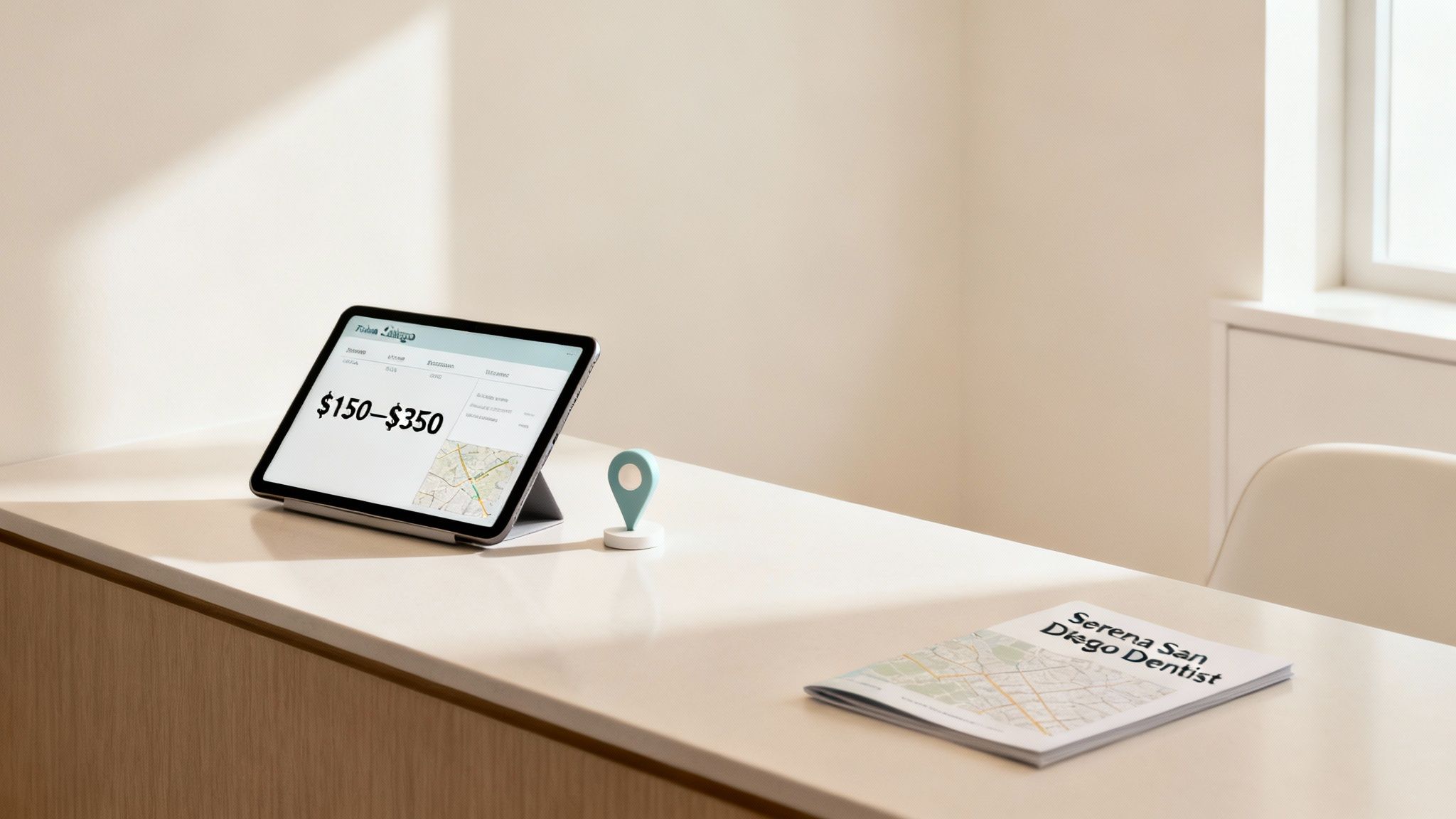 A smiling patient receiving a dental check-up at a modern San Diego clinic.