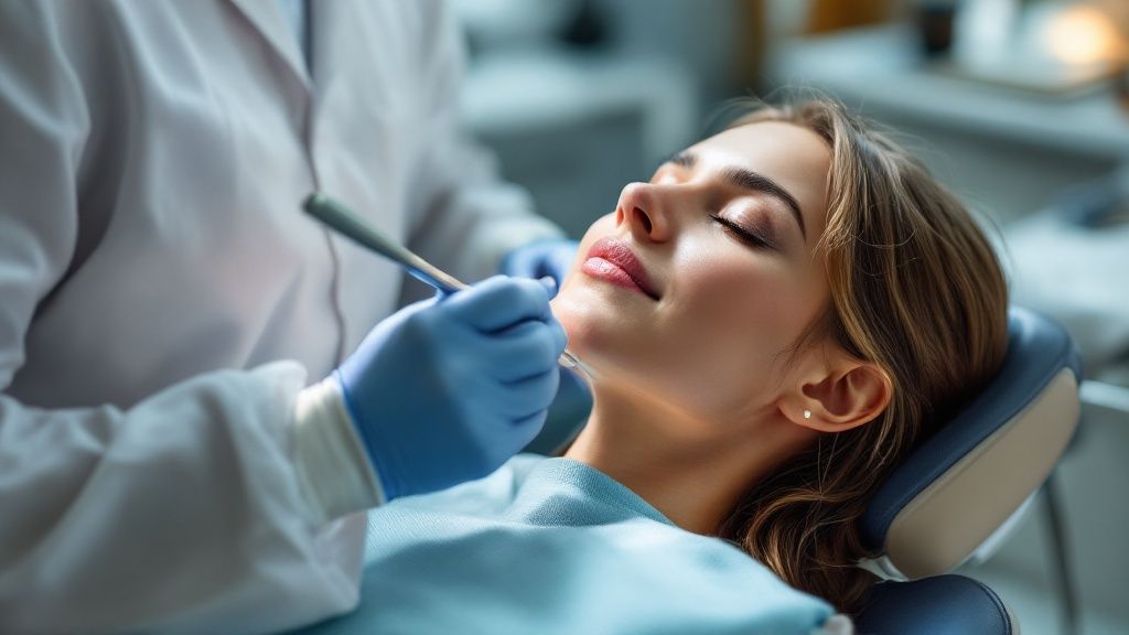 Person smiling, showcasing healthy teeth.